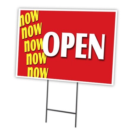Signmission Now Open Yard Sign & Stake outdoor plastic coroplast window, C-1216-DS-Now Open C-1216-DS-Now Open